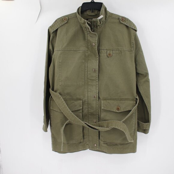 NWT Madewell Oversized Utility Jacket Womens medium belted cargo pockets cotton - Picture 1 of 16